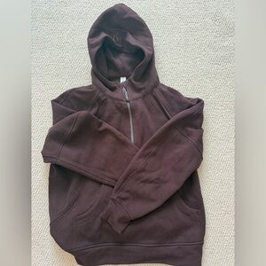 lululemon Brown oversized scuba quarter zip Hoodie